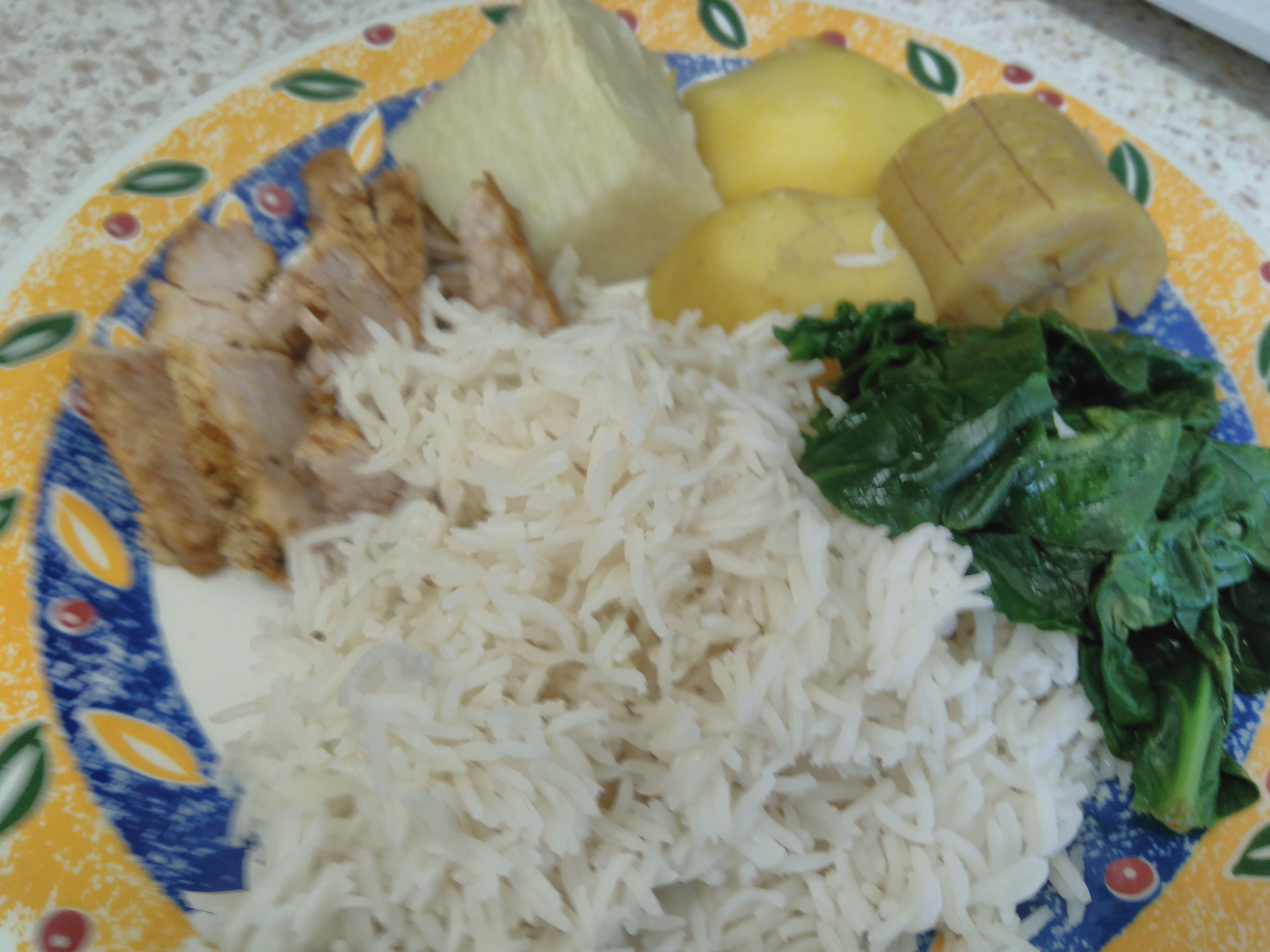 rice, spinach